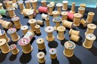 Wooden Sewing Spools Empty Lot Of 74 Vintage  Arts  Craft