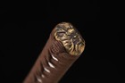 Katana Japanese Samurai Sword T10 Steel Clay Tempered Full Tang Sharp Brown Saya