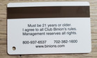 Binion s Gambling Hall Casino Las Vegas Slot Card
