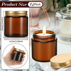 Zhehao 24 Pcs Glass Candle Jars With Lids Bulk  Round Empty Candle Container Tin