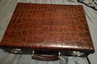 Alligator Leather Sterling Silver Vintage Gentleman s Vanity grooming Case