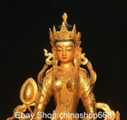 12  Old Tibet Copper Gold Buddhism Amitayus Longevity Goddess Statue