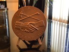 1922 G washington Peace Bronze Medal 76mm 223 7gr b-174lf by Morgan vermeil Mint