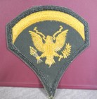 Vintage Military Usa Army Specialist E5 Rank Gold Eagle On Green Patch 3  W