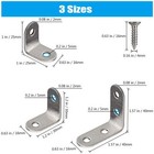 3 Sizes Stainless Steel Corner Braces L Bracket 90 Degree Right Angle Bracket   