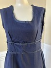 Vintage 1930s 1940s  Navy Blue Sleeveless  Dress