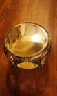 Antique French Ormolu Casket Jewelry Box Beveled Glass 24k Gilted Octagon 6 dx5h