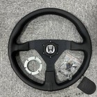Black H 14  350mm Momo Montecarlo Genuine Leather Sport Steering Wheel