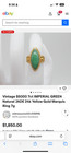 Antique 24k Yellow Gold Chinese Jadeite Jade Ring