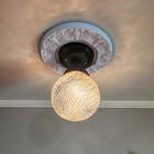 Antique Vintage 1930 s 40 s Art Deco Glass Ceiling Light Fixture Globe Porch