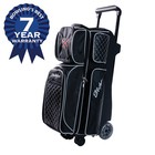 Kr Strikeforce Royal Flush 360 Swivel Triple Roller Black Bowling Bag