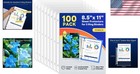 100 Pack Sheet Protectors 8 5 X11 Inch Clear Page Protectors For 3 Ring Binder