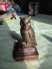Brass Owl Bookends Bronze Tone Wildlife Book Library Mcm Hoot Barn Deco Art