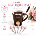 Mother s Day Chocolate Fondue Mug Set With 5 Mini Forks   2 Tea Light Candles