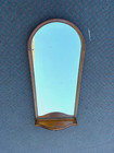 67419  Elegant Vintage Wall Mirror With Carved Wood Shelf