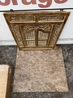 Vintage Asian Balinese Carved Teak Wood Wall Mirror Window Shutter Panel Doors