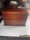 Vintage Reed And Barton Wood Velvet 4 Drawer Fountain Pen Cigar Humidor Box Case