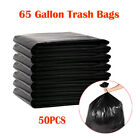 50pcs Heavy Duty 2mil Trash Bags 65 Gallon Plastic Garbage Rubbish Bags W handle