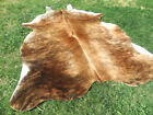 Large Brindle Brown Cowhide Rug Natural Hair Cowhides Cow Hide Skin 6x6 Feet Rc
