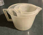 Lustro Ware Vintage 3 Pc Measuring Cup Mix Pour Set 1  2   4 Cup - 8  16   32 Oz