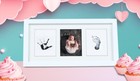 Baby Prints Newborn Handprint And Footprint Picture Frame  13 5 X 7 Inches