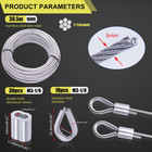 100ft 1 8  Stainless Steel Wire Rope Cable Railing 7x7 With 40pcs Sleeves Thimbl