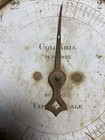 Antique Columbia Family Scale - 24 Lbs - Knight   Wall Advertisement On Side