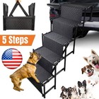 Pet Stairs Foldable 5 Steps Dog Steps For High Bed Non-slip Car Ladder Ramp Suv