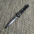 9    Black Rose Flower Tactical Spring Assisted Open Blade Folding Pocket Knife