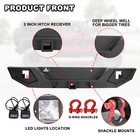 Off-road Rear Bumper For 2007-2018 Jeep Wrangler Jk W led Light   D-rings 