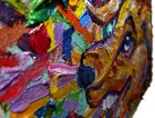 Oil Painting   outsider Impressionist Art   signed Abstract   original Farm Animal Pet
