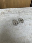 Chanel Vintage Cc Logo Gold Crystal Pearl Earrings Glossy Tone  Made In Italy 