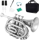 Pocket Trumpet B Flat Brass Bb Pocket Trumpet With Mouthpiece 7c  Cleaning Cl   