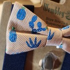 Nwt Wembley - Boys One Size Navy Stretch Suspenders   Catus Bow Tie