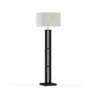 Mainstays Metal And Wood Floor Lamp With Rice Paper Shade  Dark Brown