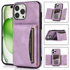 Pu Leather Credit Card Holder Kickstand Shockproof Case For Iphone 16 16 Pro Max