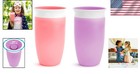 Bpa-free Toddler Sippy Cups  360   Spill Proof Design - 10oz  2 Pack  Pink purple