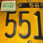 Vintage 1956 California License Plates     Yellow W  Black Letters     Pair