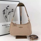 Cr350 Teri Shoulder Bag Crossbody Straw Leather Latte Outlet