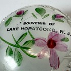 Lake Hopatcong Nj New Jersey Antique Souvenir Depression Glass Trinket Box