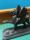 Antique Cast  Black Griffon Match Safe Holder