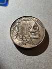 Hobo Nickel Skull Handcarved  Buffalo Native American Indian 1936
