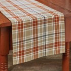 New Cinnabar Table Runner Plaid 54  Rust Tan Cream Gray Kitchen Farmhouse Rustic