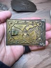 Pre Civil War Spread Wing Eagle   5 Point Stars Militia Panel Plate Belt Buckle