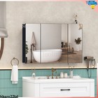 36  W X 27 5 h Wall Mount Mirrored Bathroom Medicine Cabinet Triple Mirror Door