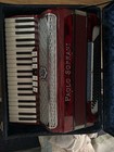 Paolo Soprani Piano Accordion Instrument Red Color With Case