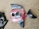 Pair Vintage Mid Century Ceramic Wall Pocket Fish Mcm