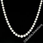 Vintage 18  9 5mm Graduated Pearl Strand Necklace With 14k Gold Filigree Clasp