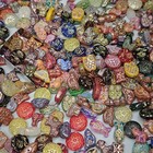 3 5oz Czech Pressed Gold Painted Glass Beads Handmade Vintage Style Loose Beads