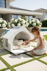 White Cat   Dog House Indoor Natural Pine   Modern Furniture Pets  led Light  